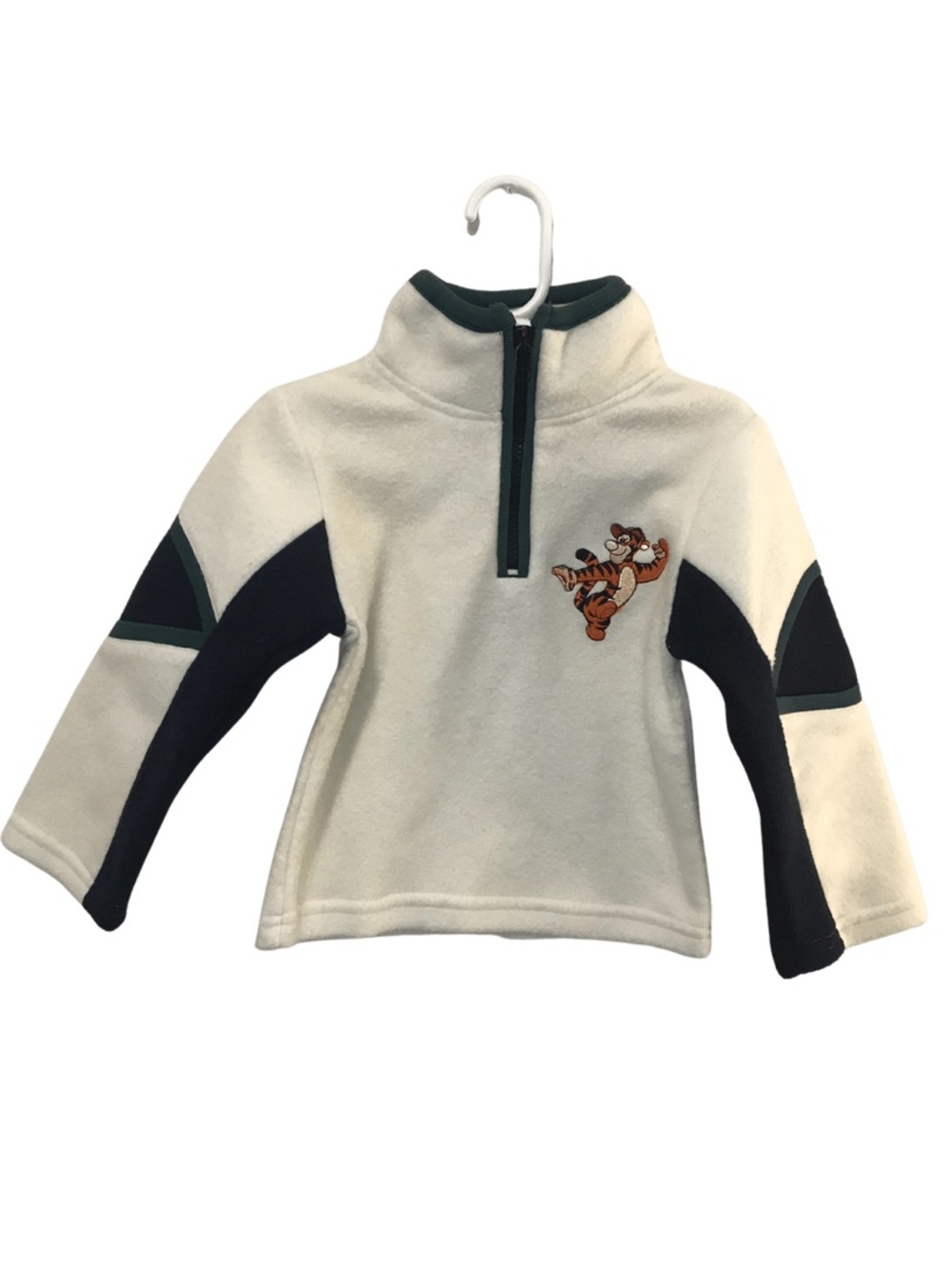 Vintage Disney Tigger Quarter zip Fleece Colourblock pullover